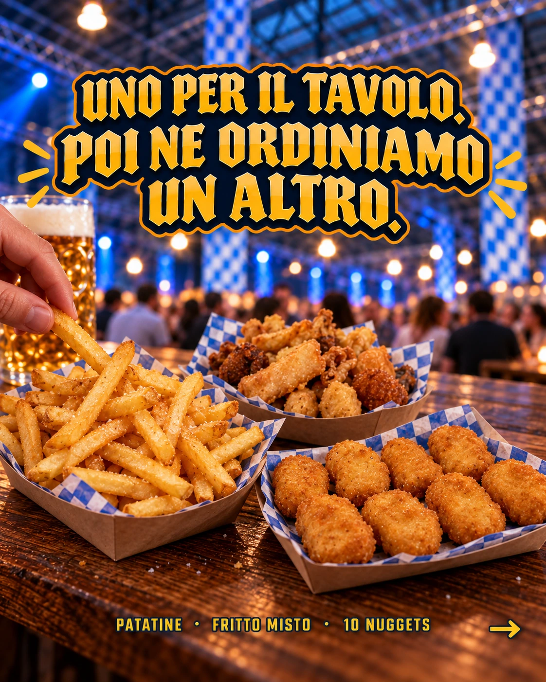 Patatine, fritto misto e nuggets