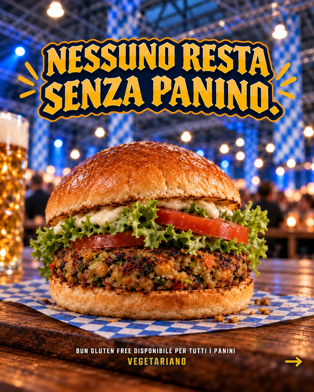 Panino vegetariano con opzione gluten free